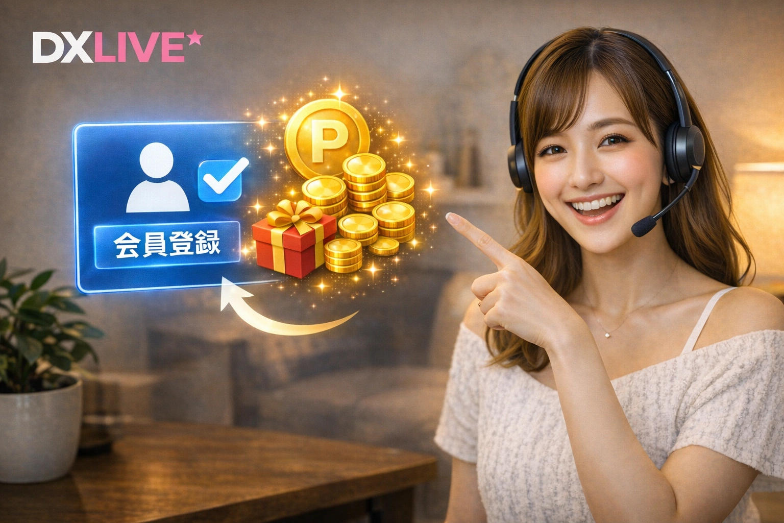 DXLIVEでありがとうポイントを獲得する条件は会員登録のみ