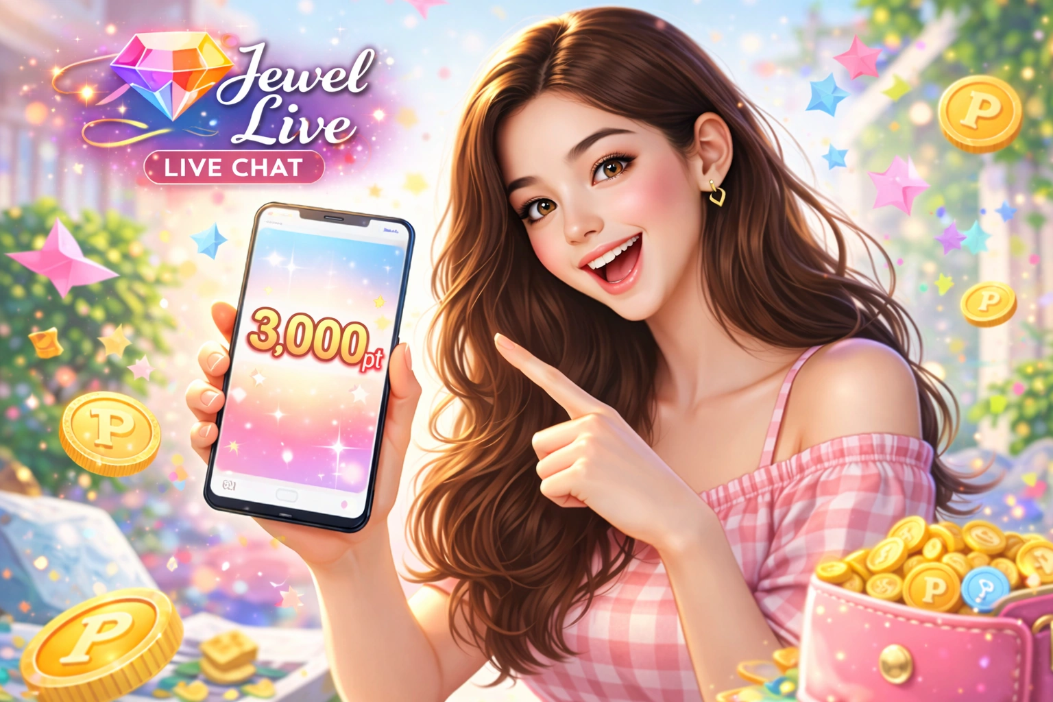 ジュエルライブは電話番号登録と100円決済で3,000ポイントがもらえる