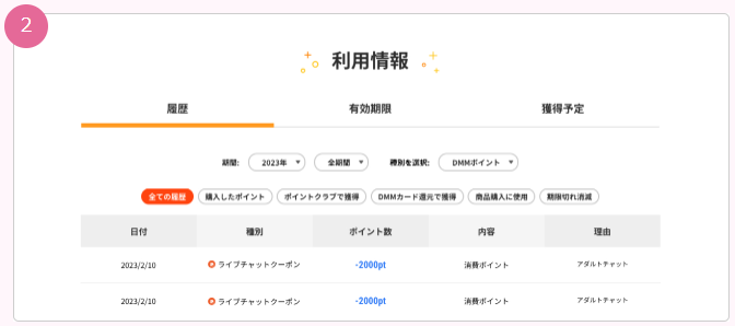 ポイントの確認方法