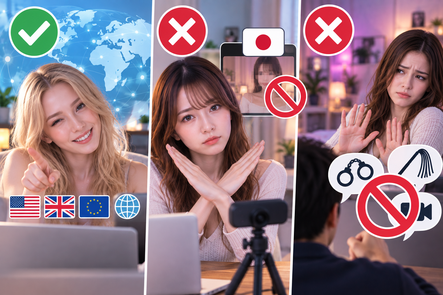 無修正のアダルトライブチャットで遊ぶ際の3つの注意点