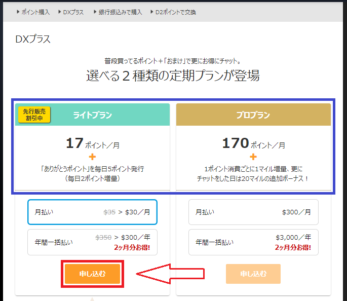 DXプラスへの申し込み方法