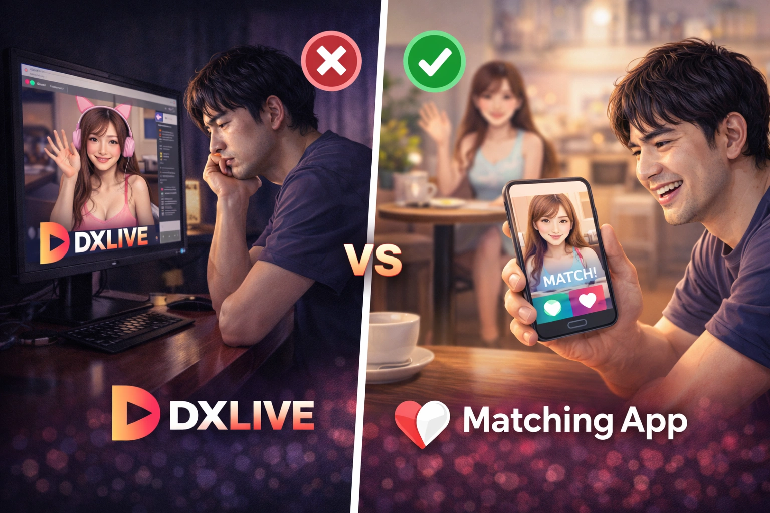 オフパコを期待するならDXLIVEよりもマッチングアプリがおすすめ