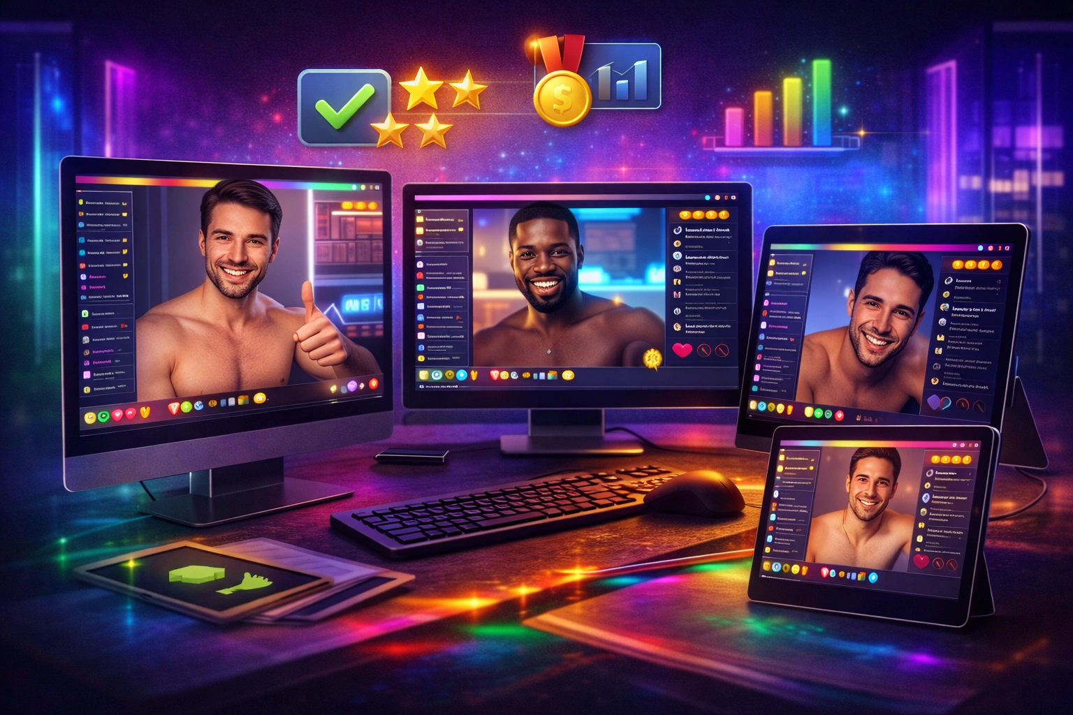 ゲイやホモ向けのアダルトライブチャット8社を徹底比較