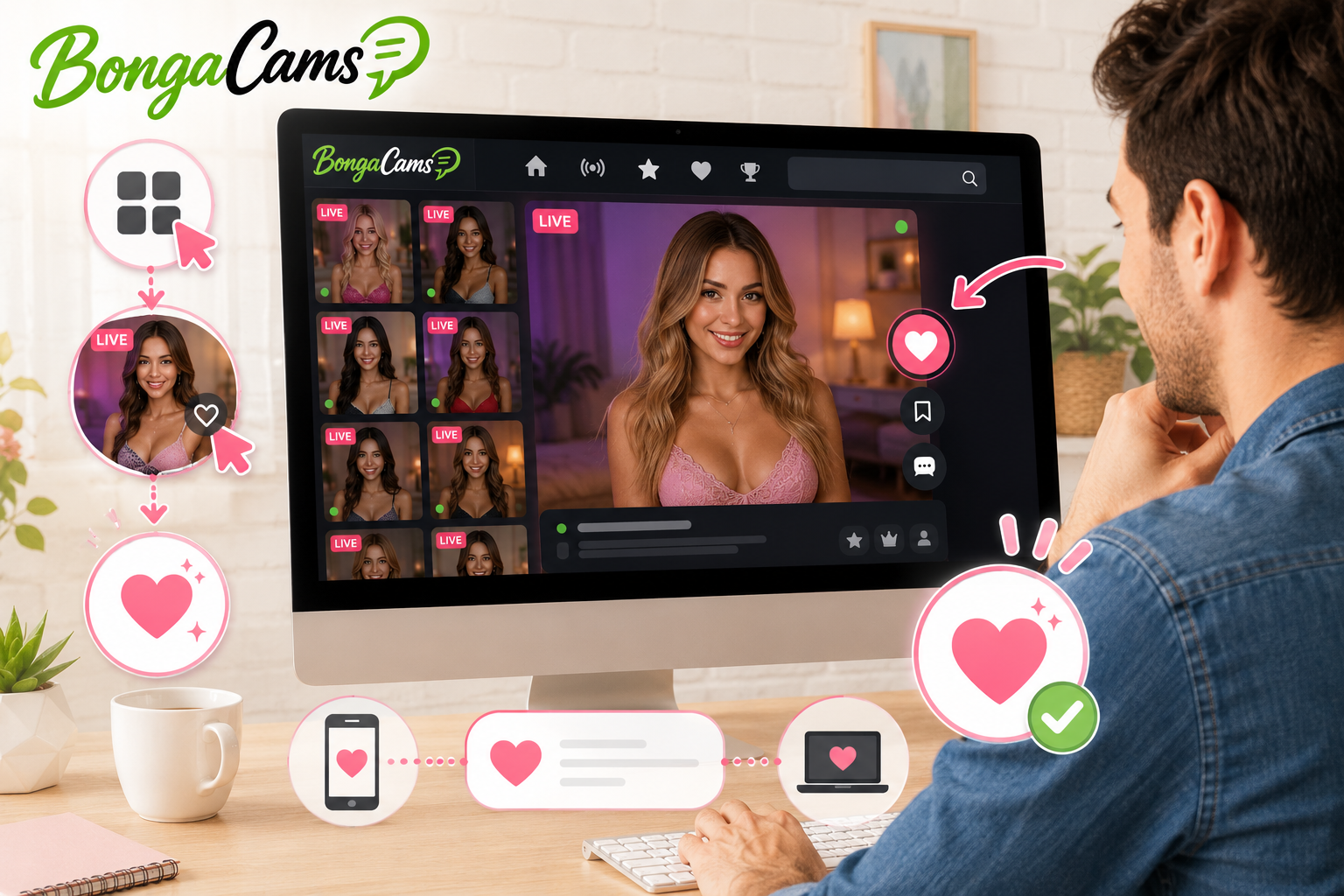 BongaCams（ボンガカムス）でお気に入りの女の子を登録する方法