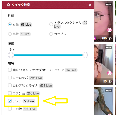 アジア系のモデル